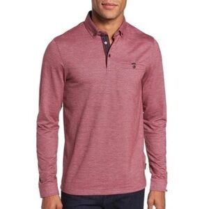 Ted Baker SZ 4 / LG Men's Trever Modern Slim Fit LS Jacquard Oxford Polo